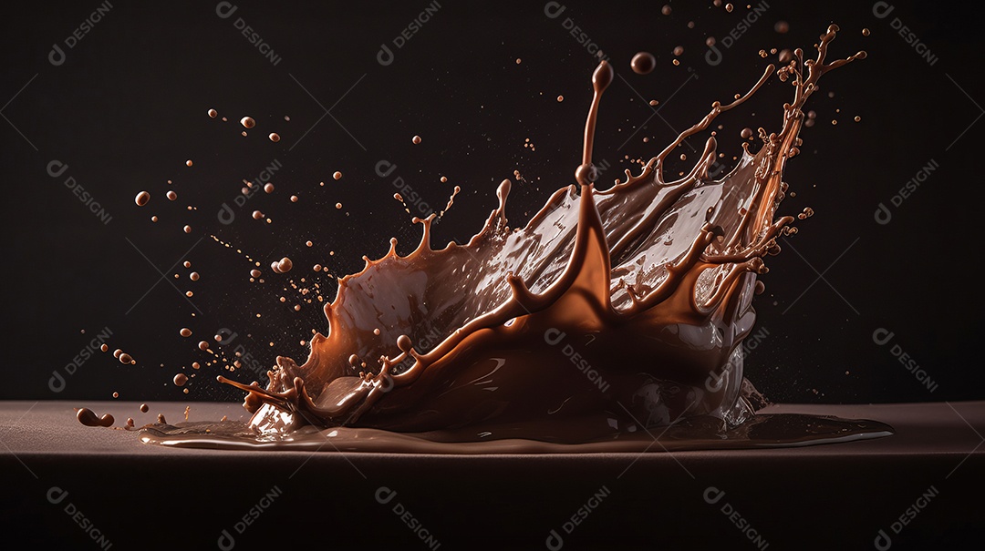 Pasta de água com chocolate Dia Mundial do Chocolate 07 de julho IA generativa.