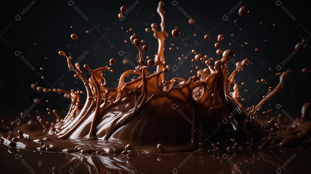 Pasta de água com chocolate Dia Mundial do Chocolate 07 de julho IA generativa.