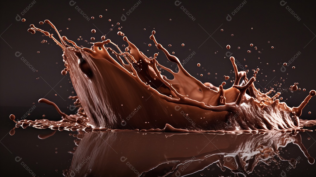 Pasta de água com chocolate Dia Mundial do Chocolate 07 de julho IA generativa.