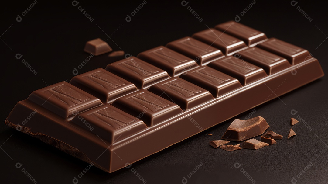 Barra de chocolate do Dia Mundial do Chocolate 07 de julho IA generativa.