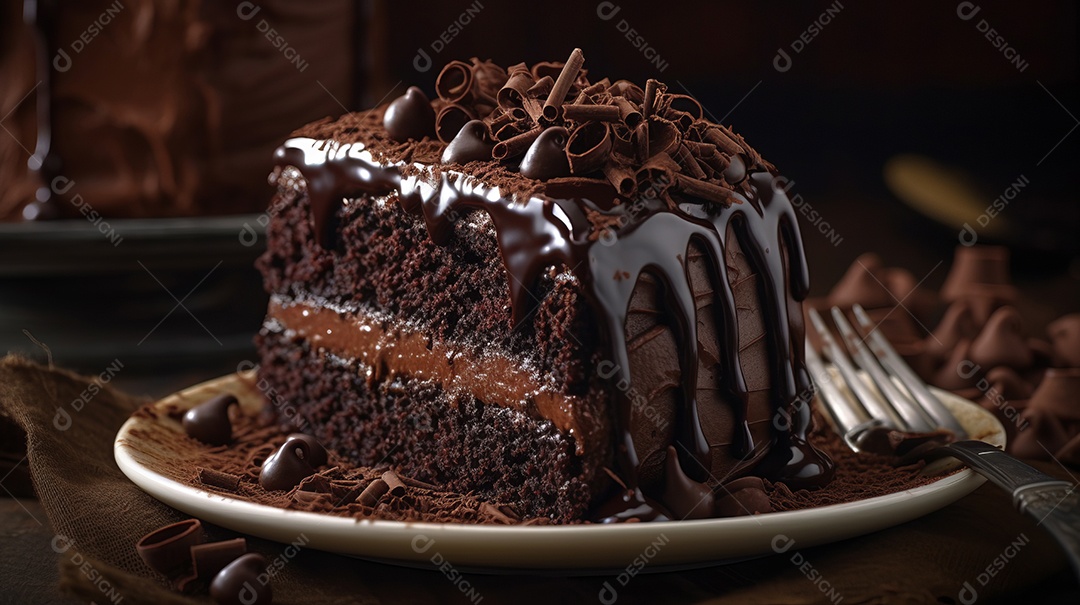 Dia Mundial do Chocolate Bolo de Chocolate 07 de julho IA generativa.