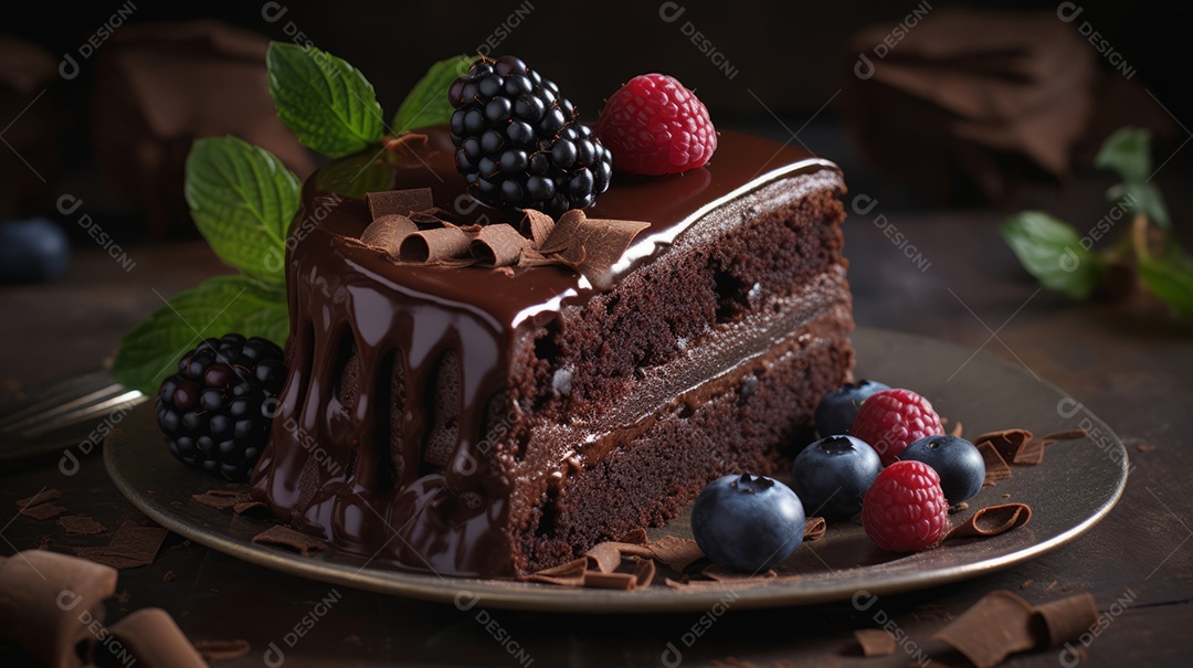 Dia Mundial do Chocolate Bolo de Chocolate 07 de julho IA generativa.