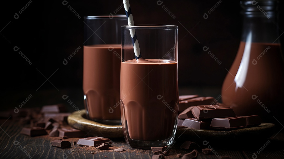 Dia Mundial do Chocolate 07 de julho leite com chocolate Generative AI.