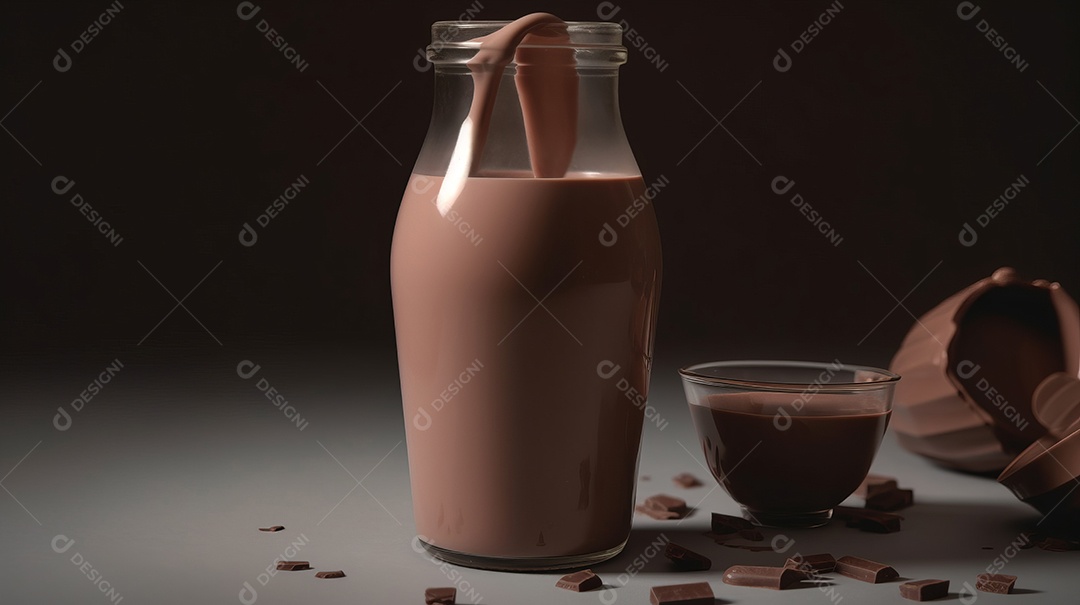 Dia Mundial do Chocolate 07 de julho leite com chocolate Generative AI.