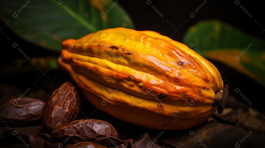 Dia Mundial do Chocolate 07 de julho fruto do cacau Generative AI.