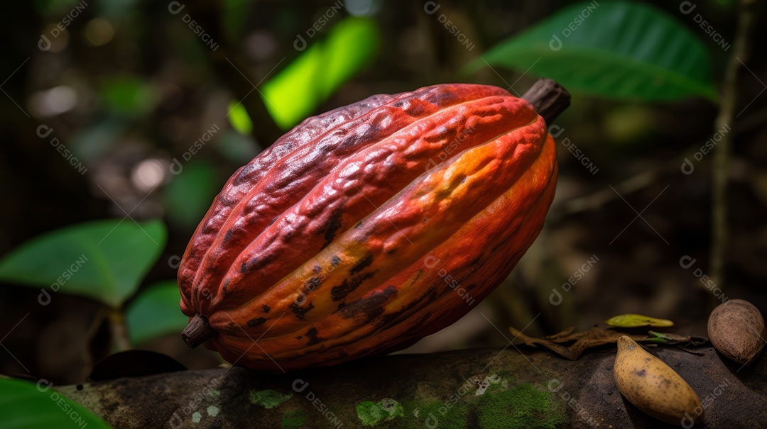 Dia Mundial do Chocolate 07 de julho fruto do cacau Generative AI.