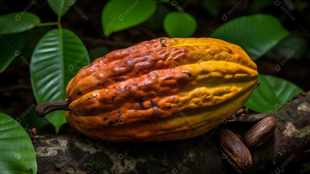 Dia Mundial do Chocolate 07 de julho fruto do cacau Generative AI.