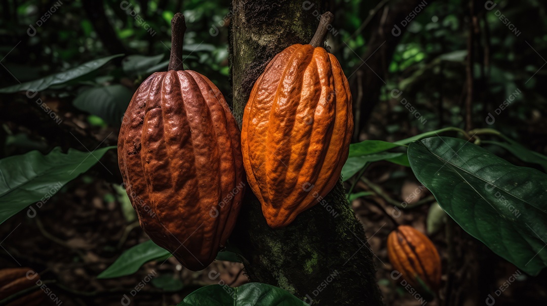 Dia Mundial do Chocolate 07 de julho fruto do cacau Generative AI.