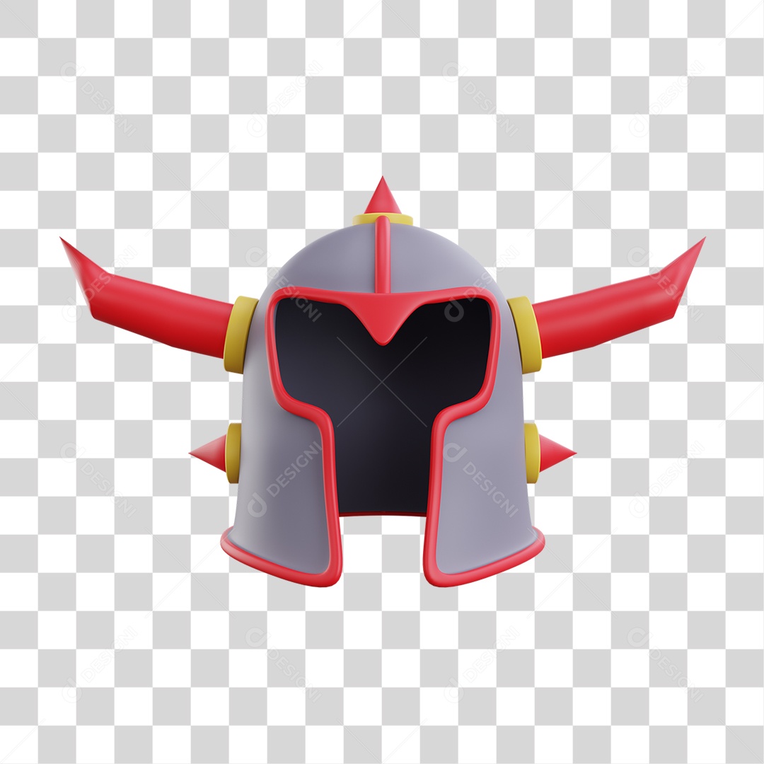 Elemento 3D Capacete Armadura Gamer para Composição PNG Transparente
