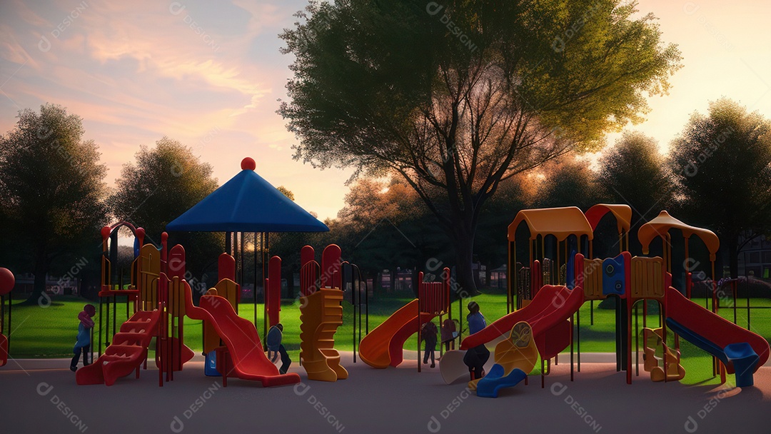 Imagem realista de parquinho.