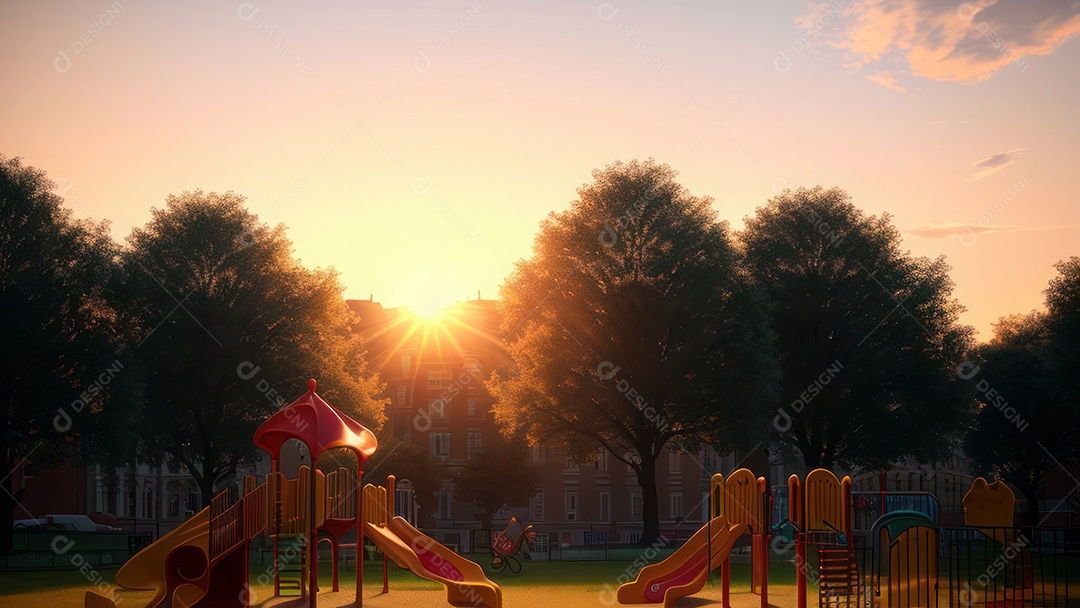 Imagem realista de parquinho.