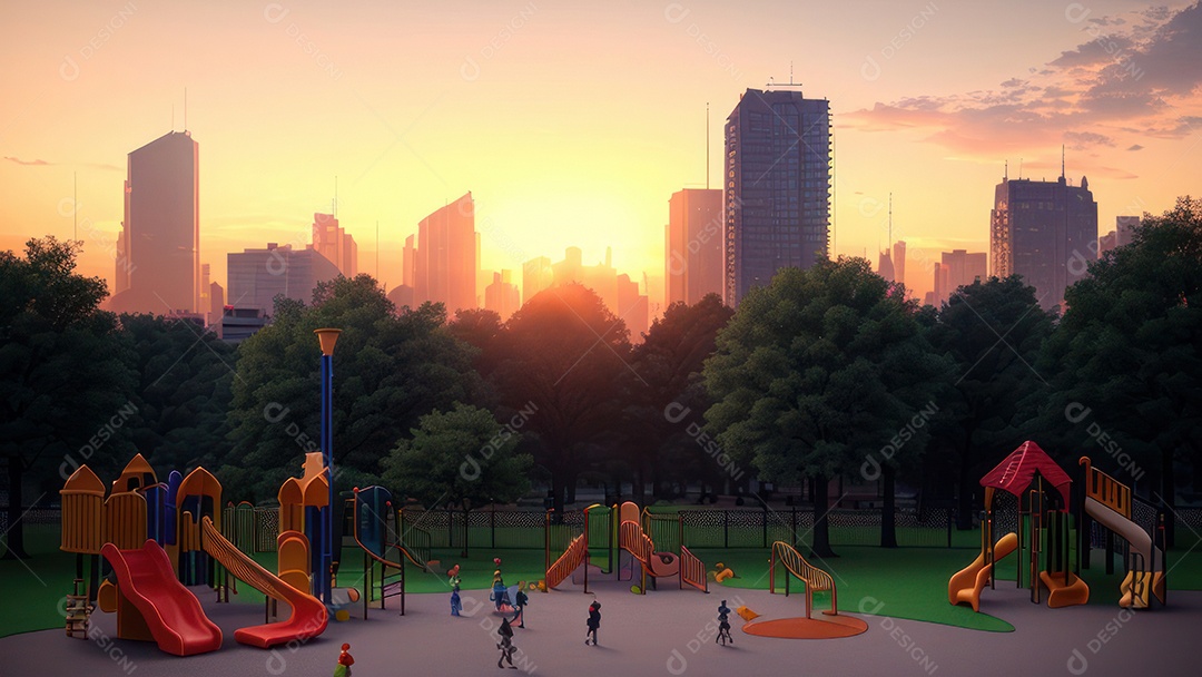 Imagem realista de parquinho.