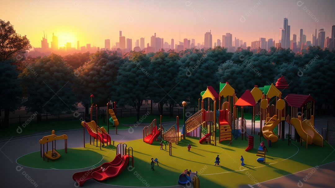 Imagem realista de parquinho.