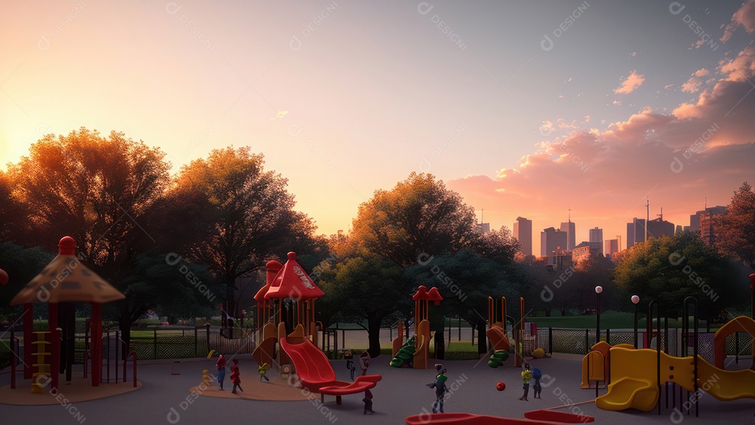 Imagem realista de parquinho.