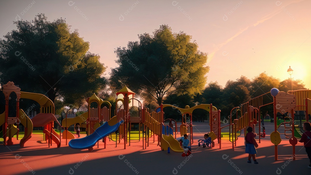 Imagem realista de parquinho.