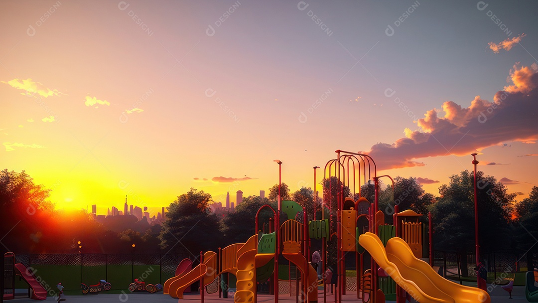 Imagem realista de parquinho.