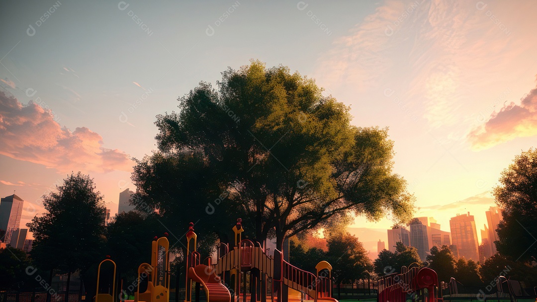 Imagem realista de parquinho.