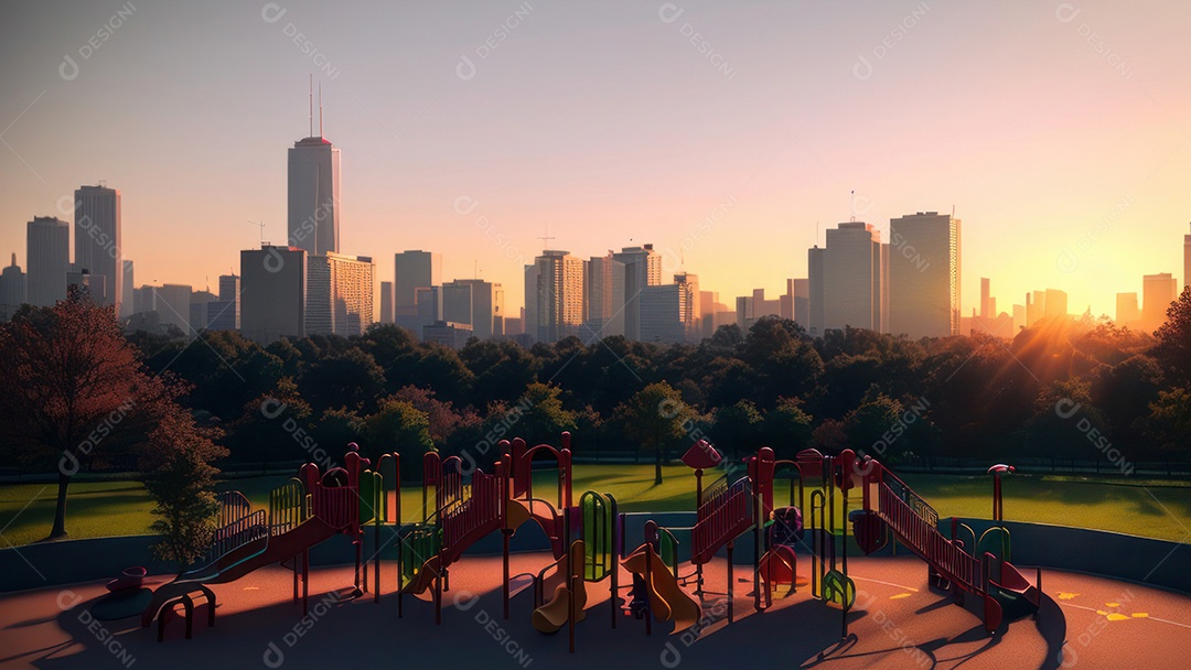 Imagem realista de parquinho.