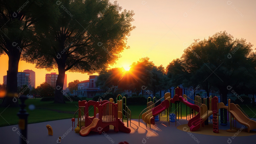 Imagem realista de parquinho.