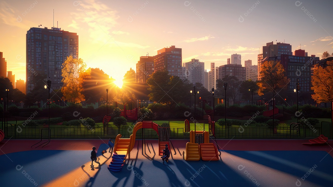 Imagem realista de parquinho.