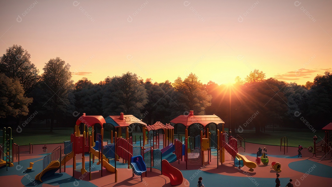 Imagem realista de parquinho.