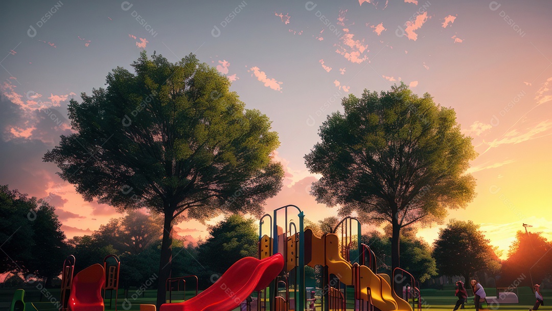 Imagem realista de parquinho.