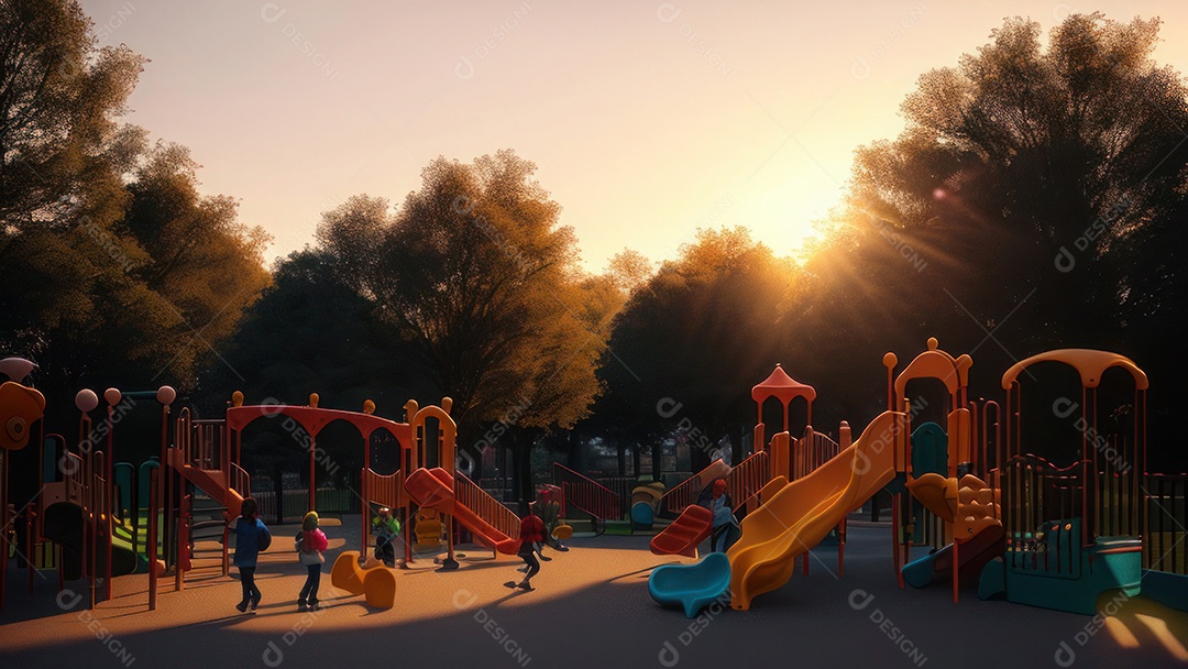 Imagem realista de parquinho.