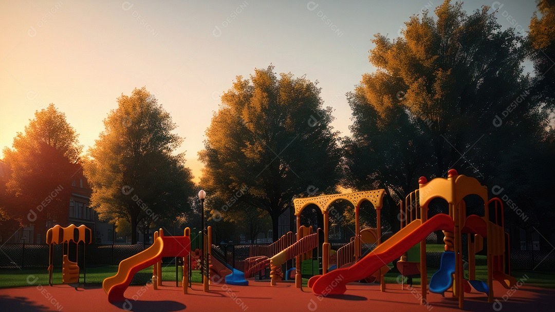 Imagem realista de parquinho.