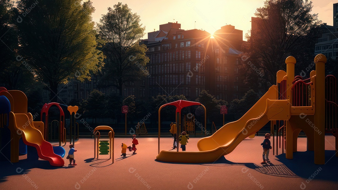 Imagem realista de parquinho.