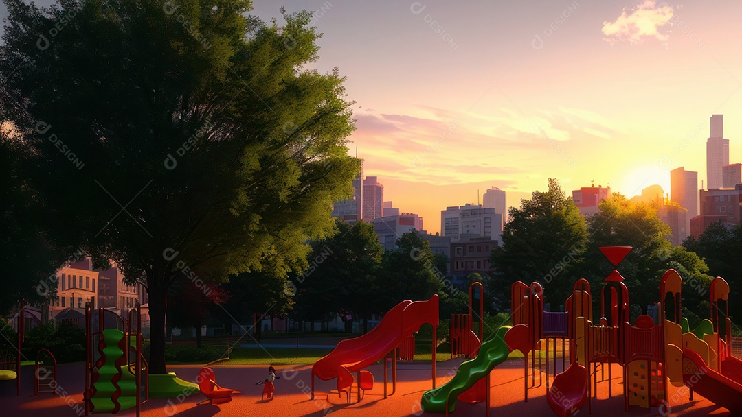 Imagem realista de parquinho.