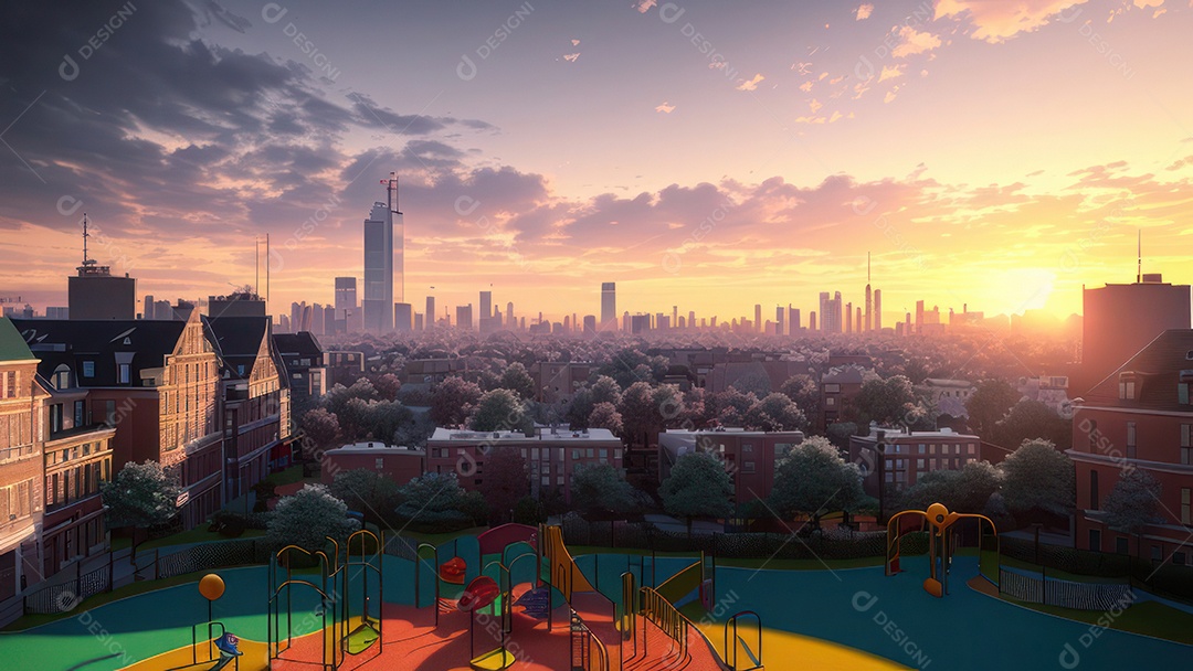 Imagem realista de parquinho.