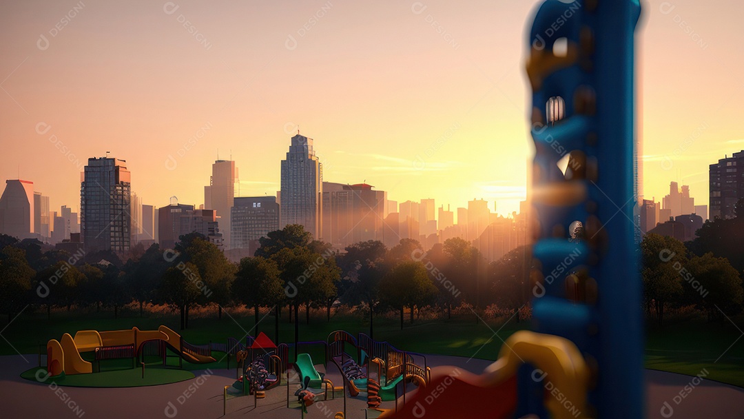 Imagem realista de parquinho.