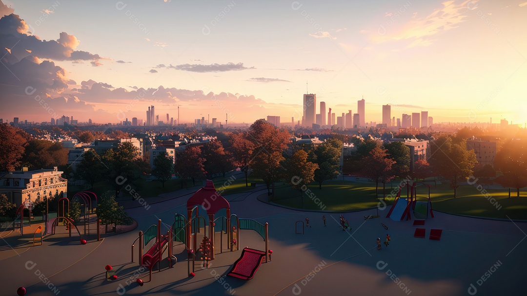 Imagem realista de parquinho.