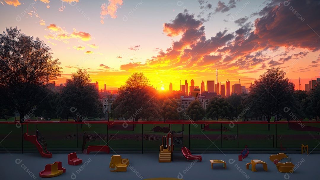 Imagem realista de parquinho.