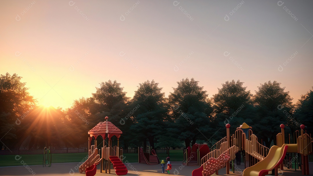 Imagem realista de parquinho.