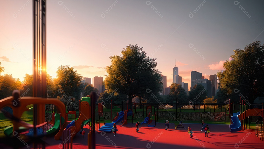 Imagem realista de parquinho.