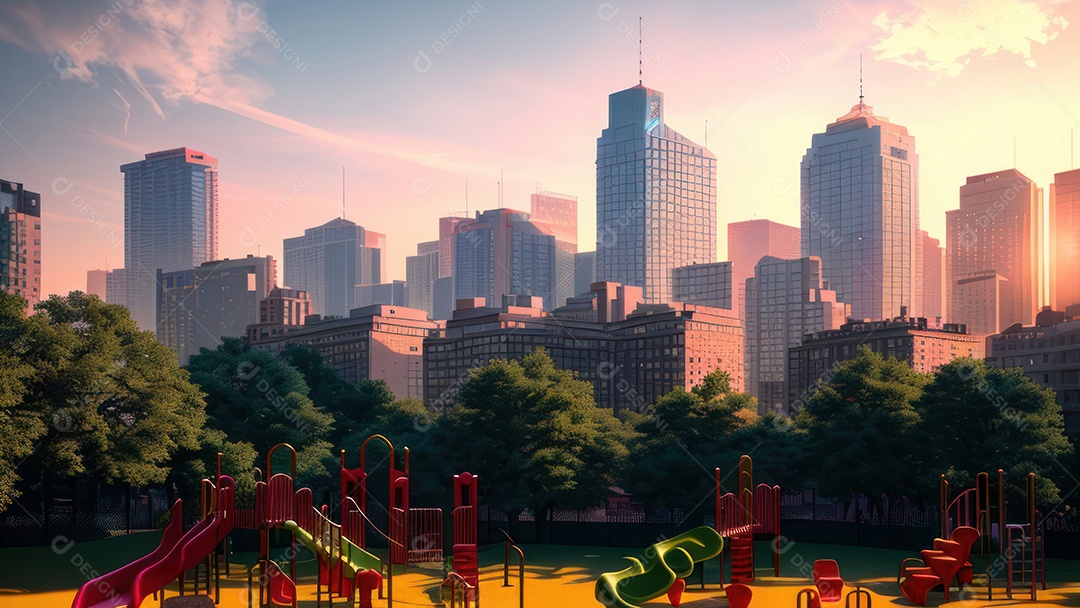 Imagem realista de parquinho.