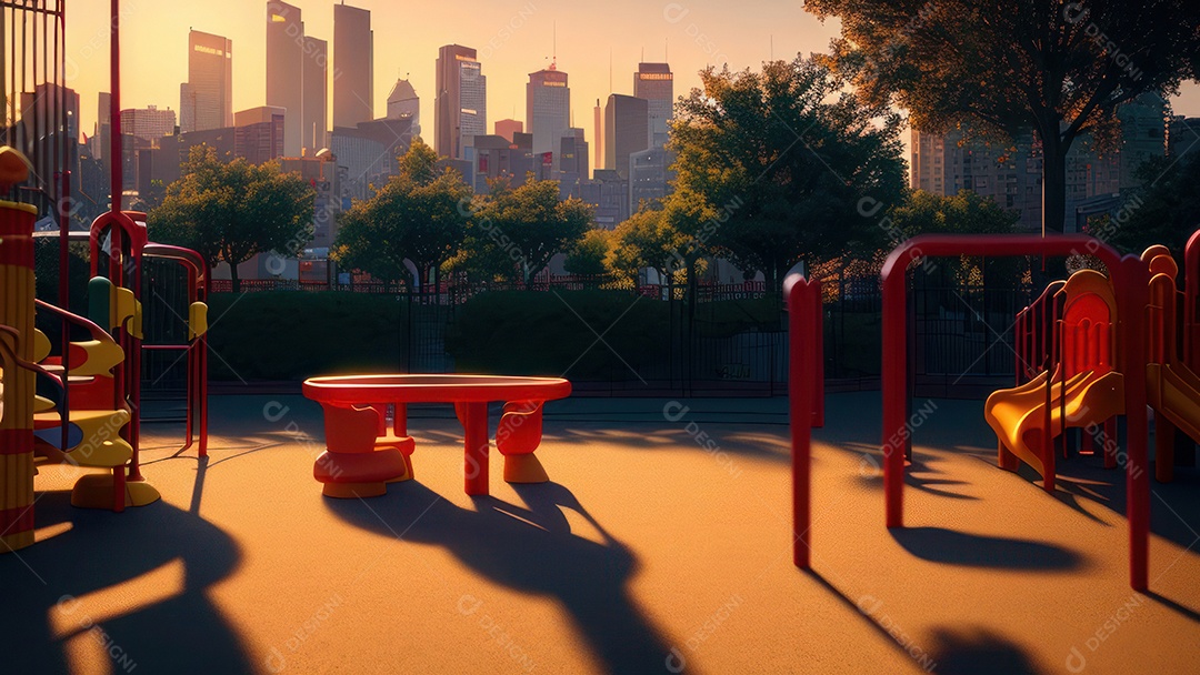 Imagem realista de parquinho.