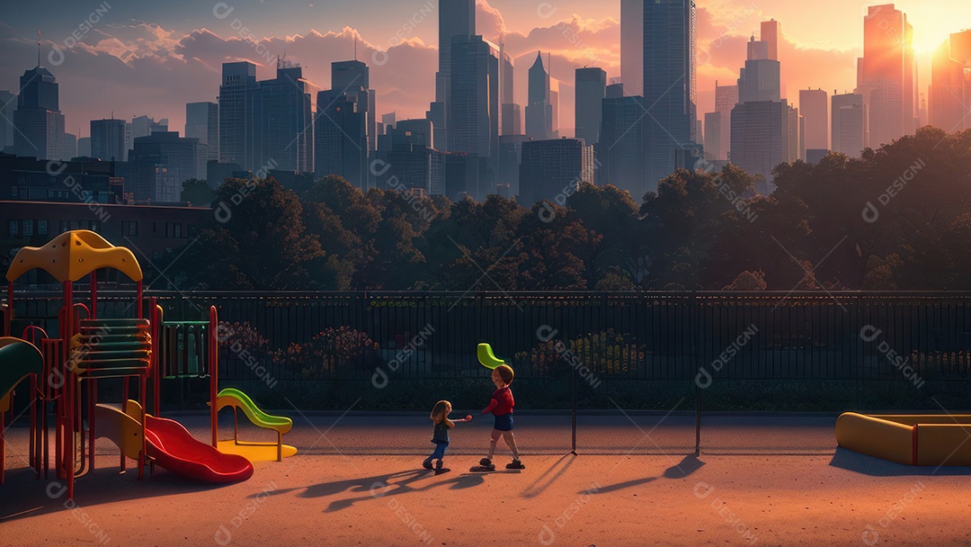 Imagem realista de parquinho.