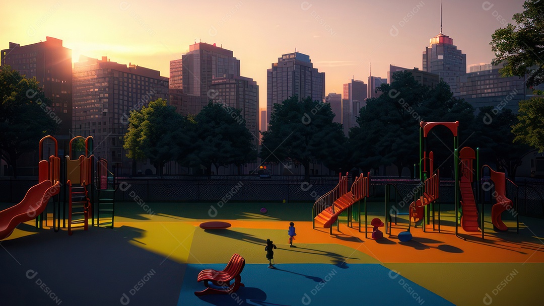 Imagem realista de parquinho.