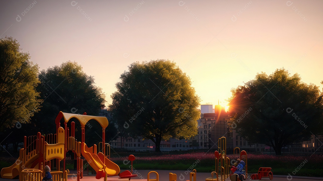 Imagem realista de parquinho.