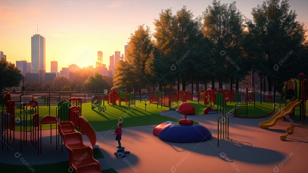 Imagem realista de parquinho.