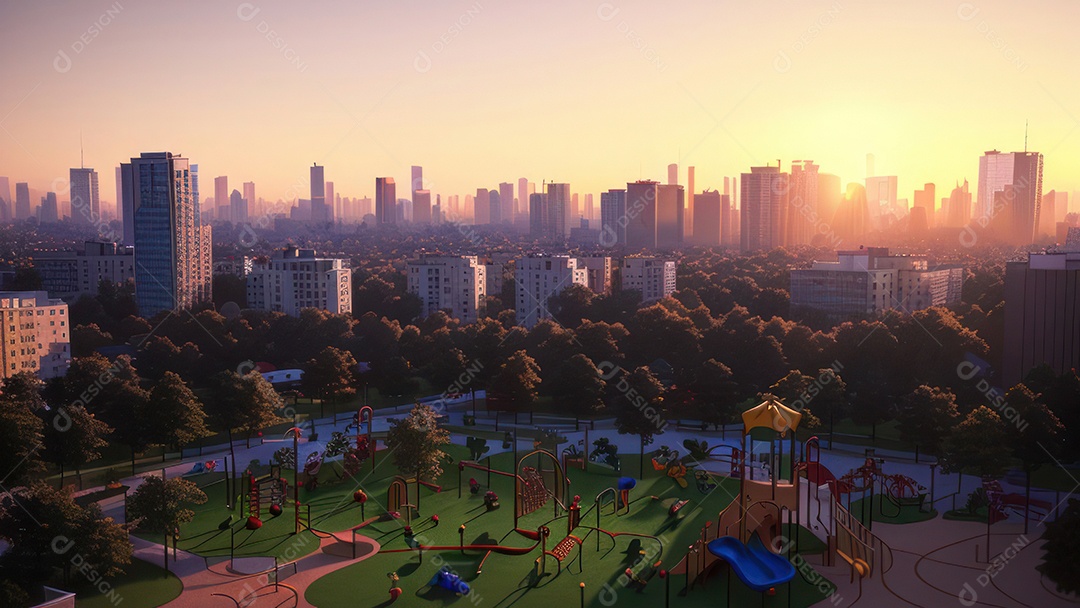 Imagem realista de parquinho.