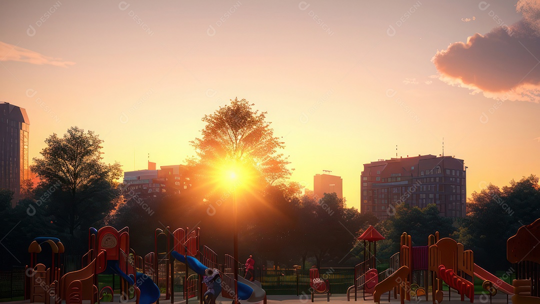 Imagem realista de parquinho.