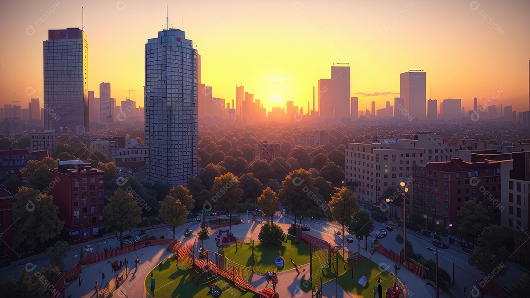 Imagem realista de parquinho.