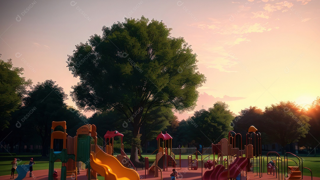 Imagem realista de parquinho.