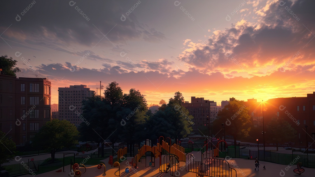 Imagem realista de parquinho.