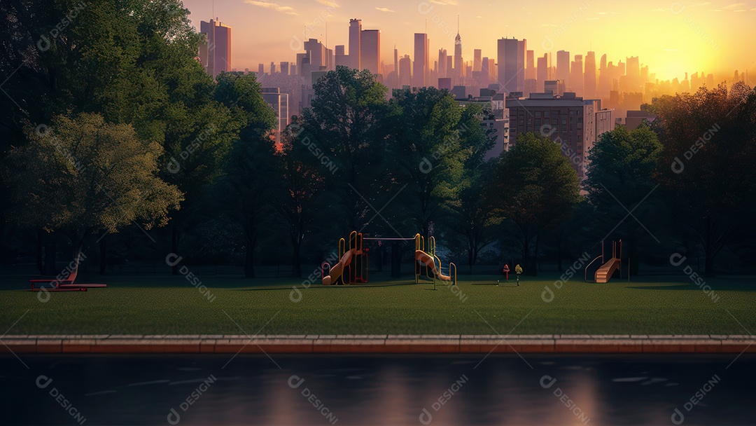 Imagem realista de parquinho.