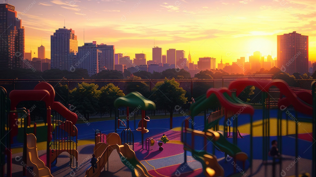 Imagem realista de parquinho.