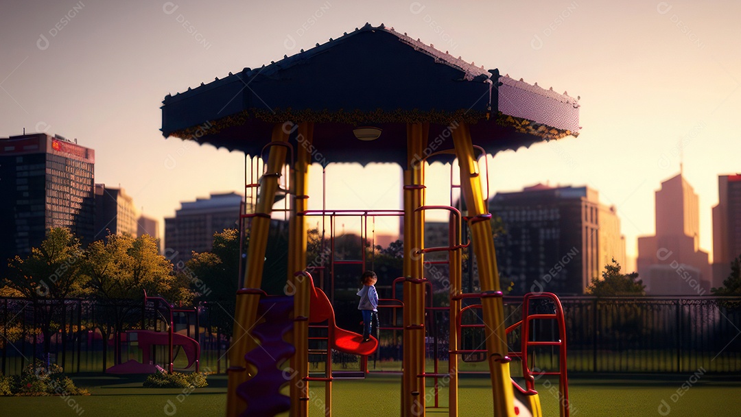 Imagem realista de parquinho.